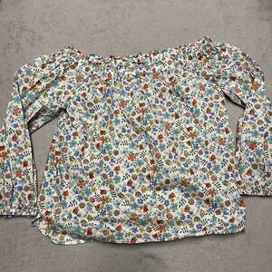 J Crew Liberty Fabric Top Womens 8 Floral Off The Shoulder Colorful Classic